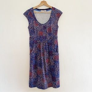 Boden Cap Sleeve Scoop Neck Floral Printed Dress Size 4 EUC